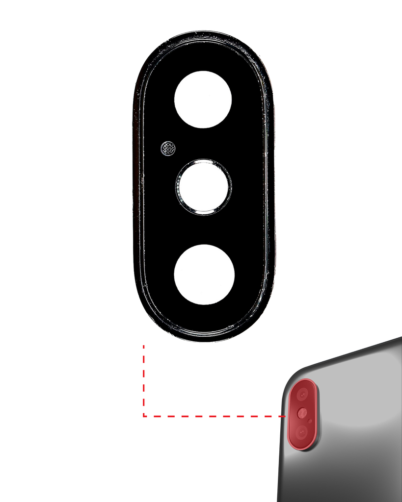 BACK CAMERA LENS GLASS ONLY WITH ADHESIVE COMPATIBLE FOR IPHONE X XS XSMAX PREMIUM