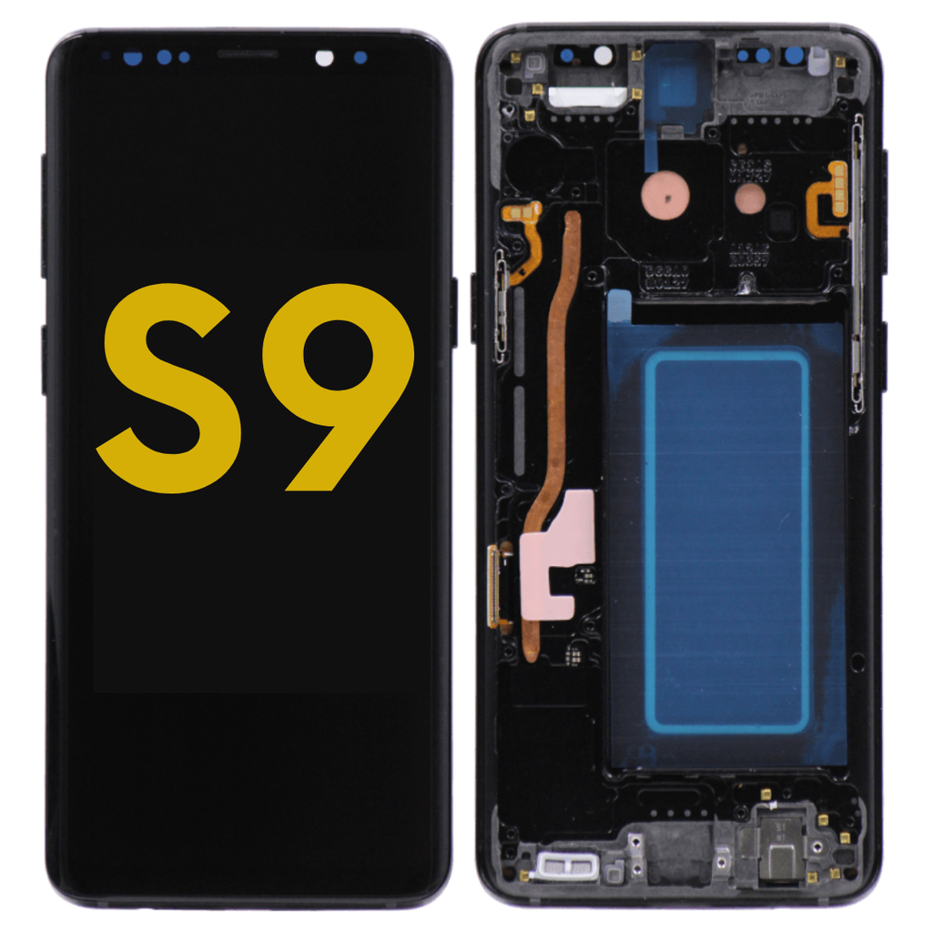 OLED LCD ASSEMBLY WITH FRAME COMPATIBLE FOR SAMSUNG S9 G960 PREMIUM BLACK COLOR