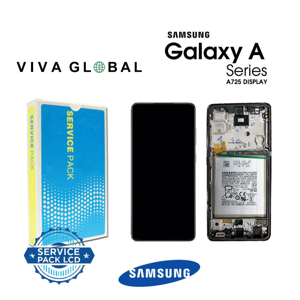 SAMSUNG ORIGINAL SERVICE PACK LCD WITH FRAME GH82-25541A GH82-25542 SM-A725 A726 A72 G4/5G 2021 BLACK