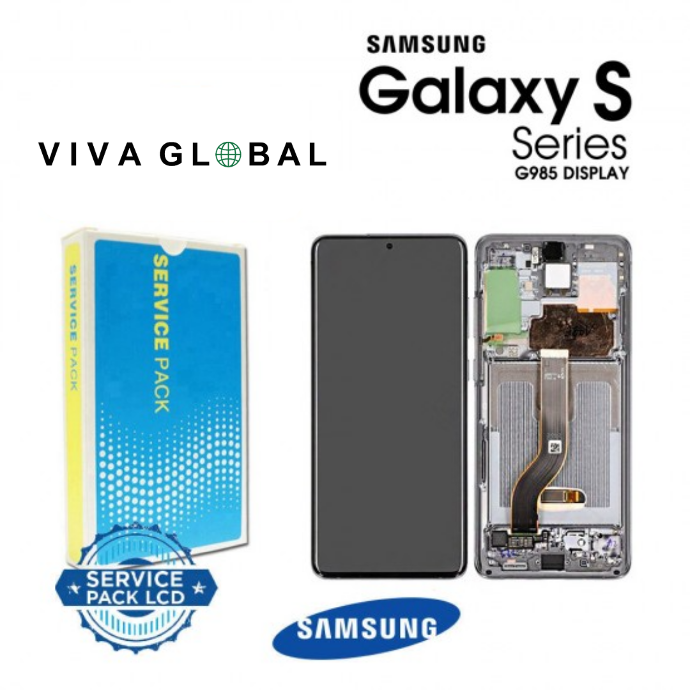SAMSUNG ORIGINAL SERVICE PACK LCD WITH FRAME S20 Plus 2020 4G/5G G985 G986 GH82-22134B GH82-22145B WHITE COLOR