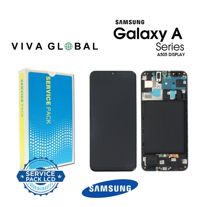 SAMSUNG ORIGINAL SERVICE PACK LCD WITH FRAME A50 LCD A505F GH82-19204A ALL COLORS