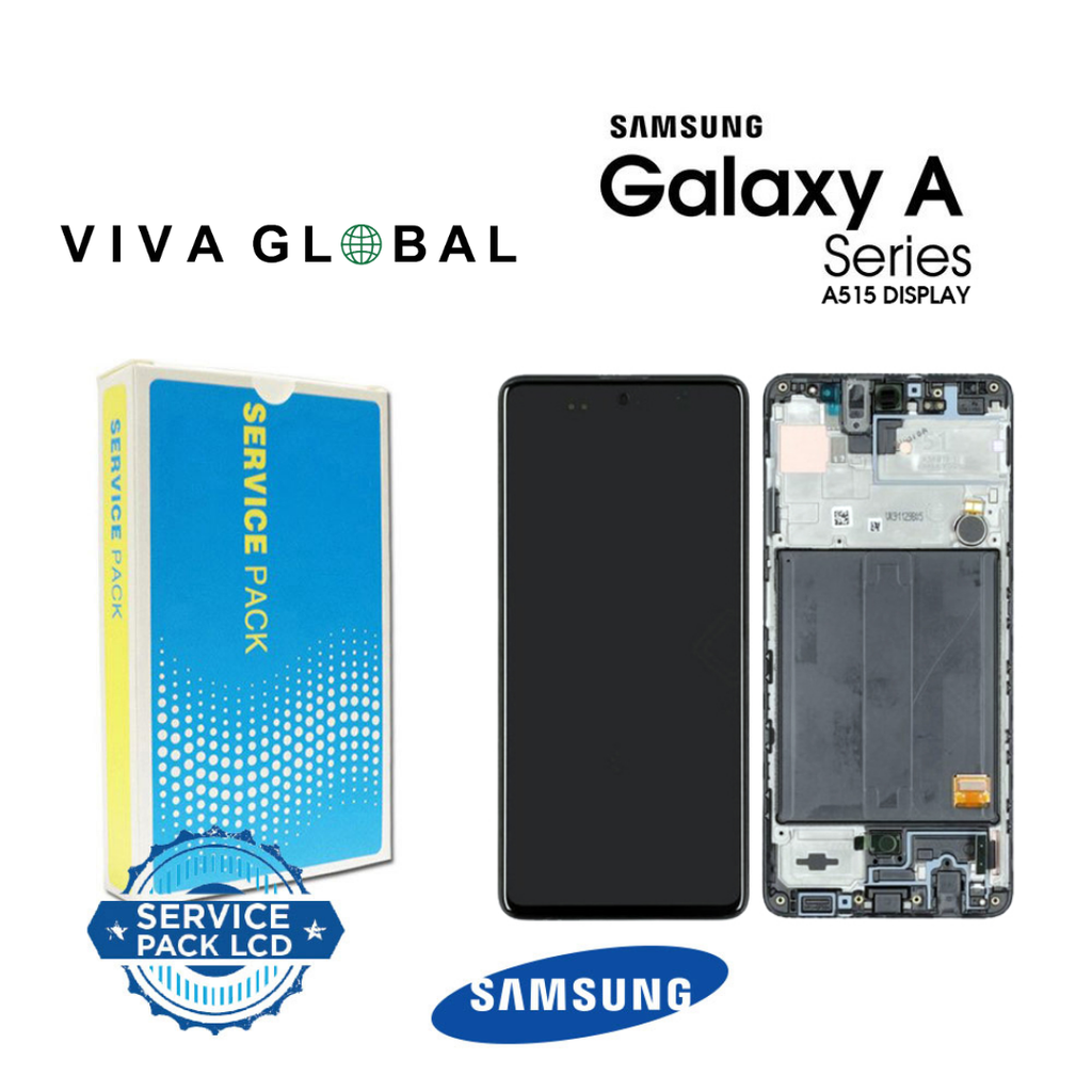 SAMSUNG ORIGINAL SERVICE PACK LCD WITH FRAME A51 A515F GH82-22083A ALL COLORES