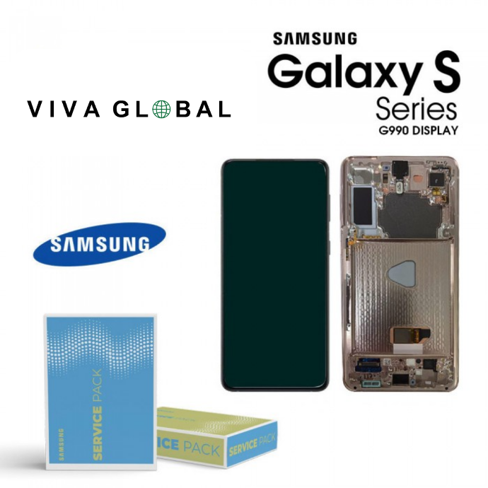 SAMSUNG ORIGINAL SERVICE PACK LCD WITH FRAME 2021 GH82-26414B GH82-26420B GH82-26590B SM-G990 WHITE COLOR