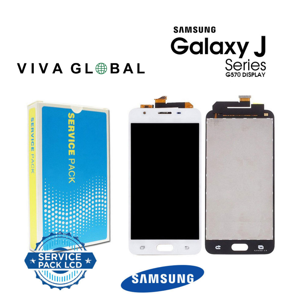SAMSUNG ORIGINAL SERVICE PACK LCD NO FRAME GH96-10214A SM-G570 J5PRIME 2016 WHITE COLOR