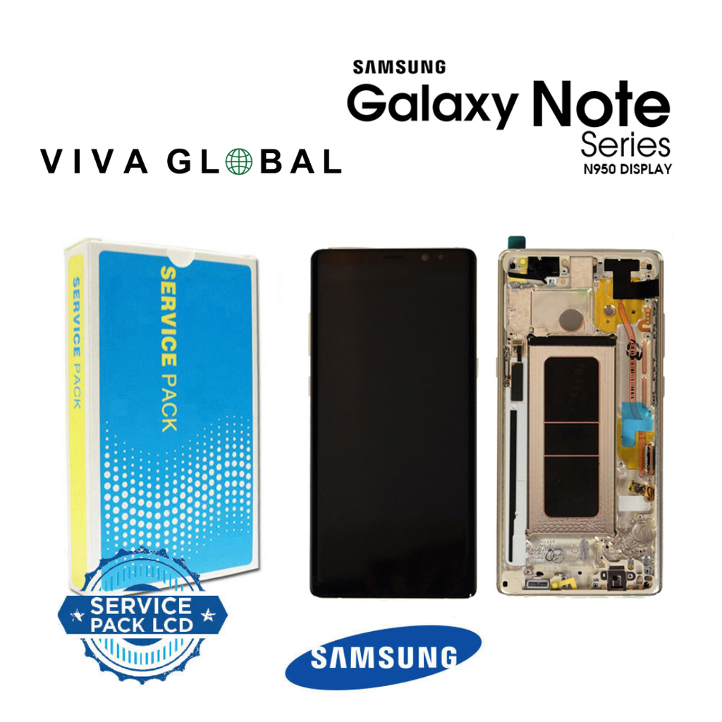 SAMSUNG ORIGINAL SERVICE PACK LCD WITH FRAME NOTE 8 N950F GH97-21065D GOLD COLOR