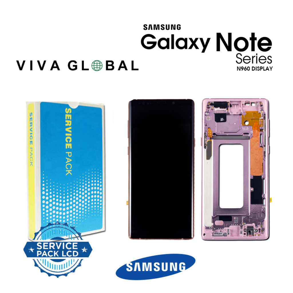 SAMSUNG ORIGINAL SERVICE PACK LCD WITH FRAME NOTE 9 SM-N960 2018 GH97-22269E GH97-22270E GH82-23737E PURPLE COLOR