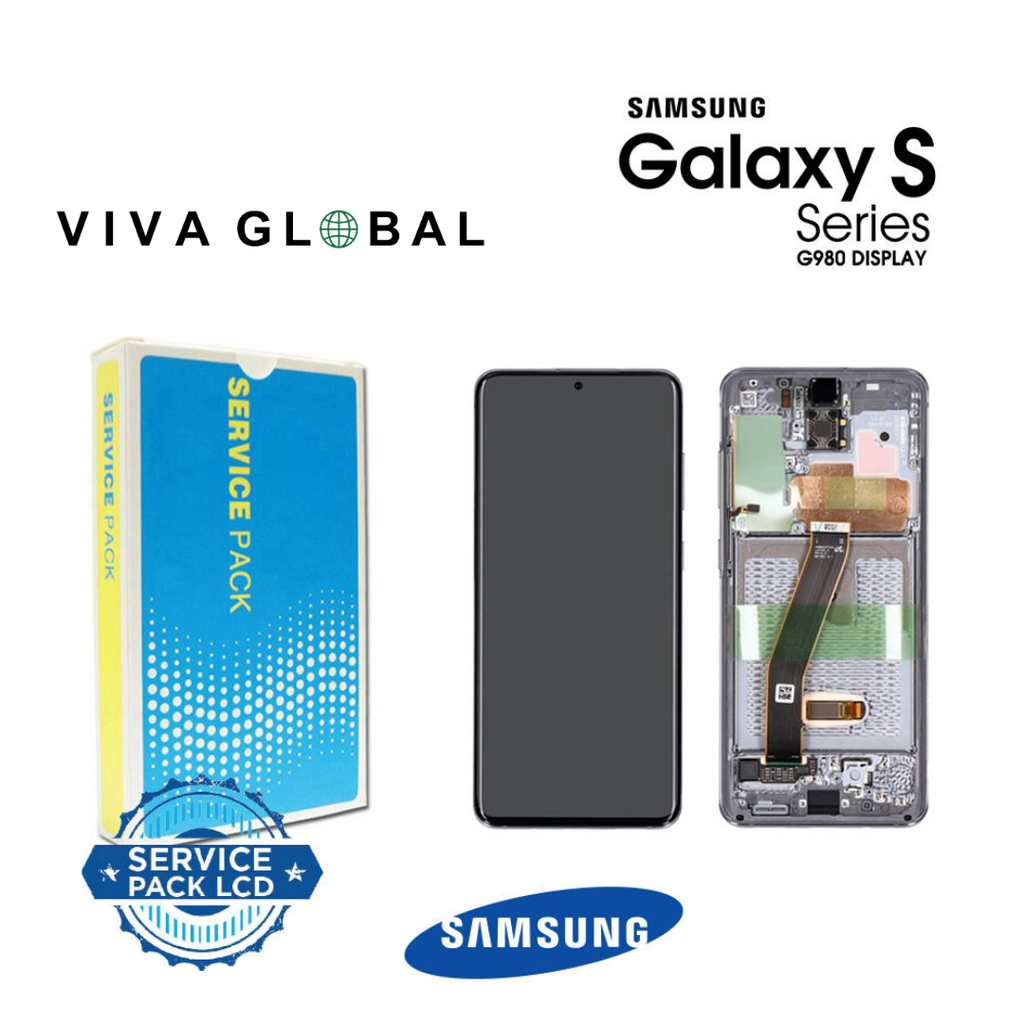 SAMSUNG ORIGINAL SERVICE PACK LCD WITH FRAME S20 G4/5G 2020 GH82-22131 GH82-22123A G980 GRAY COLOR