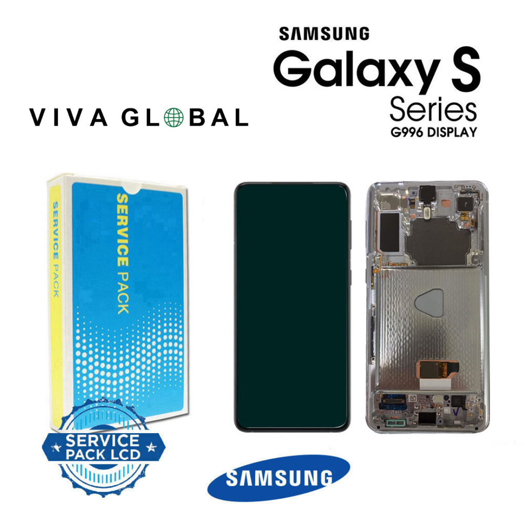 SAMSUNG ORIGINAL SERVICE PACK LCD WITH FRAME S21 PLUS 2021 GH82-24744C GH82-24555C GH82-24554C GH82-24505C SILVER COLOR