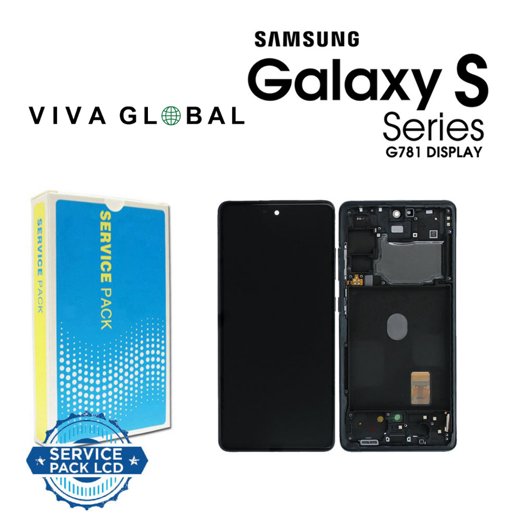 SAMSUNG ORIGINAL SERVICE PACK LCD WITH FRAME S20FE 2020 SM-G781 SM-G780 S20FE 5G 4G GH82-24214A GH82-24215A CLOUD NAVY BLUE/BLACK COLOR