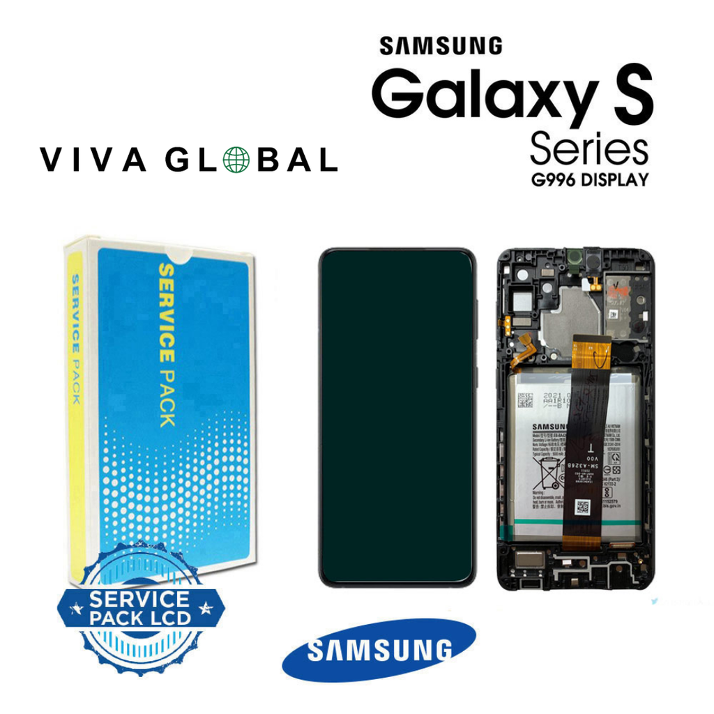 SAMSUNG ORIGINAL SERVICE PACK LCD WITH FRAME S21 PLUS 2021 SM-G996 5G GH82-24744A GH82-24555A GH82-24554A BLACK COLOR