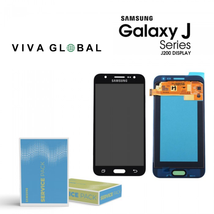 SAMSUNG ORIGINAL SERVICE PACK LCD NO FRAME SM-J200 J2 2015 GH97-17940C BLACK COLOR