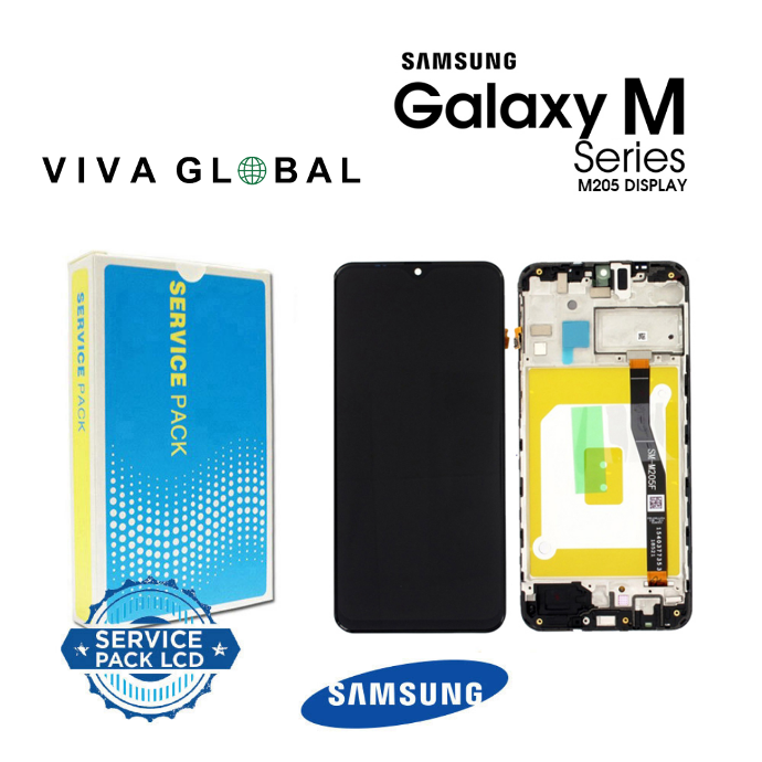 SAMSUNG ORIGINAL SERVICE PACK LCD WITH FRAME M-M205 M20 2019 GH82-18682A GH82-18724A GH82-18743A BLACK COLOR