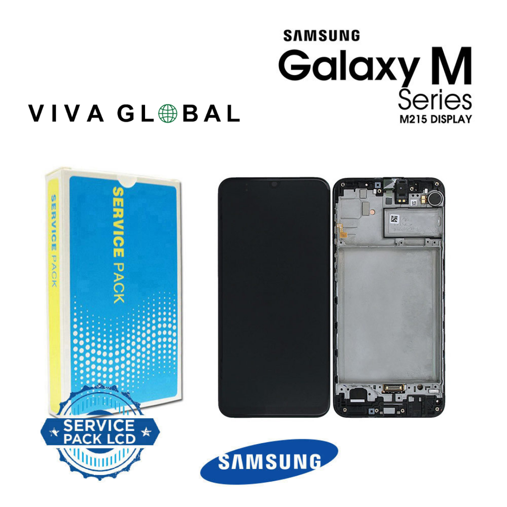 SAMSUNG ORIGINAL SERVICE PACK LCD WITH FRAME & MIC SM-M215 M307 M21 M30S 2020 GH82-22836A GH82-22509A BLACK COLOR
