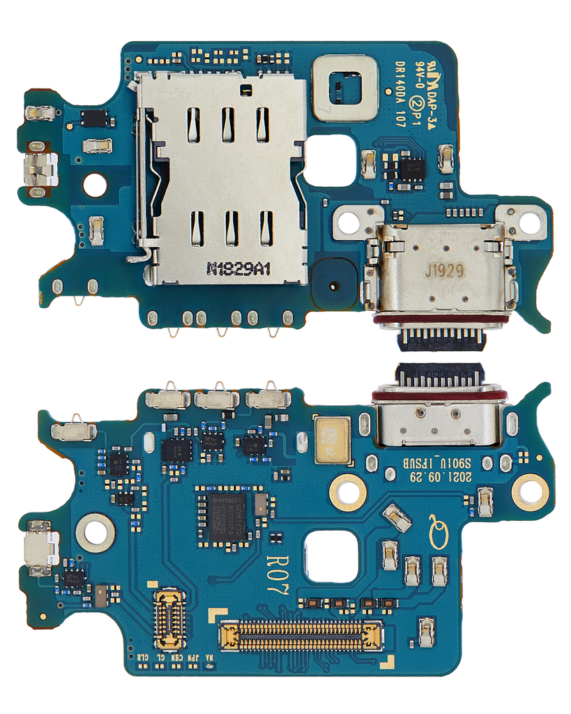 CHARGING PORT BOARD WITH SIM CARD READER COMPATIBLE FOR S22 5G S901U NORTH AMERICAN VERSION (PREMIUM)
