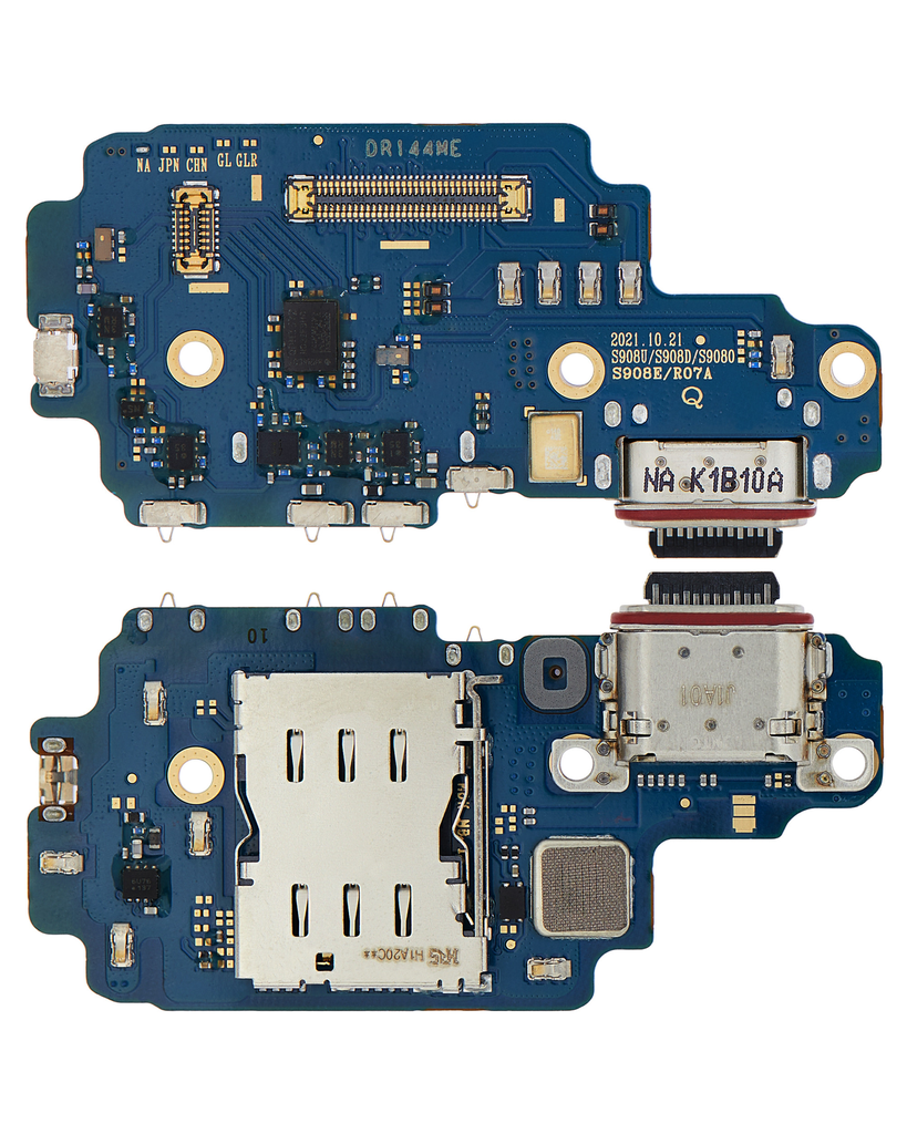 CHARGING PORT BOARD WITH SIM CARD READER COMPATIBLE FOR SAMSUNG S22 ULTRA 5G S908U NORTH AMERICAN VERSION (PREMIUM)