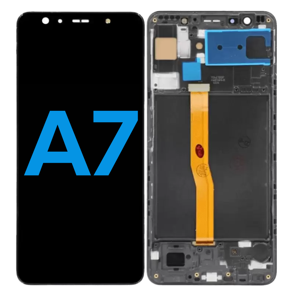 LCD ASSEMBLY WITH FRAME COMPATIBLE FOR SAMSUNG A7 A750 2018 PREMIUM
