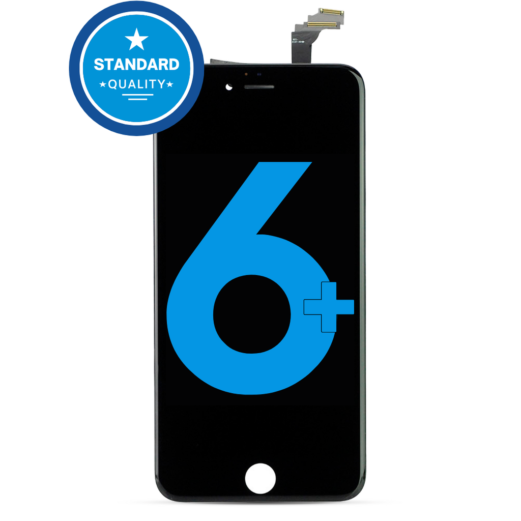 LCD ASSEMBLY COMPATIBLE FOR IPHONE 6 PLUS WITH STEEL PLATE PRE INSTALED BLACK STANDARD