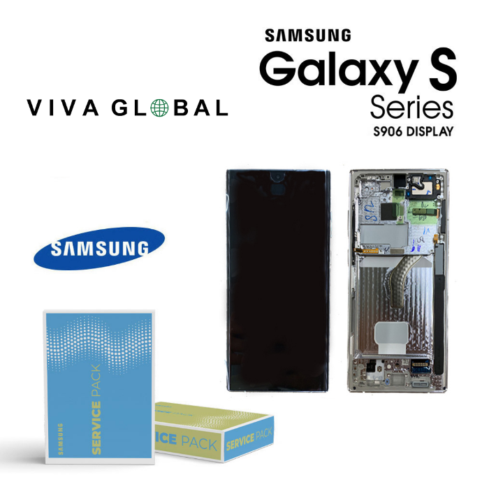 SAMSUNG ORIGINAL SERVICE PACK LCD WITH FRAME S22 PLUS 2022 SM-S906 GH82-27500D GH82-27501D PINK GOLD COLOR