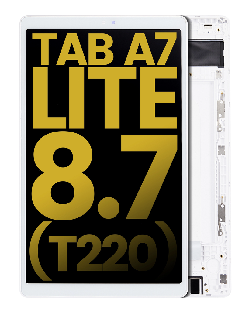 LCD ASSEMBLY WITH FRAME COMPATIBLE FOR TAB A7 LITE 2021 SM-T220 T227U WIFI VERSION PREMIUM WHITE COLOR