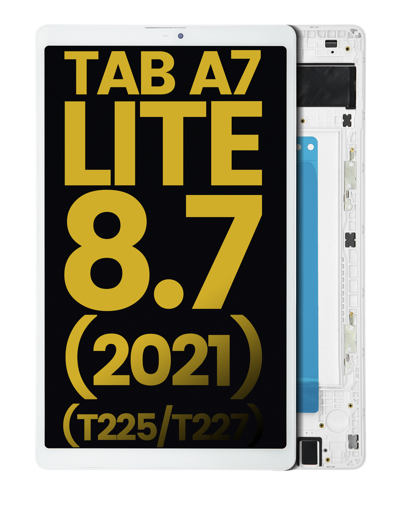 LCD ASSEMBLY WITH FRAME COMPATIBLE FOR SAMSUNG TAB 7 LITE 8.7'' 2021 T225 / T227 WIFI VERSION PREMIUM WHITE COLOR