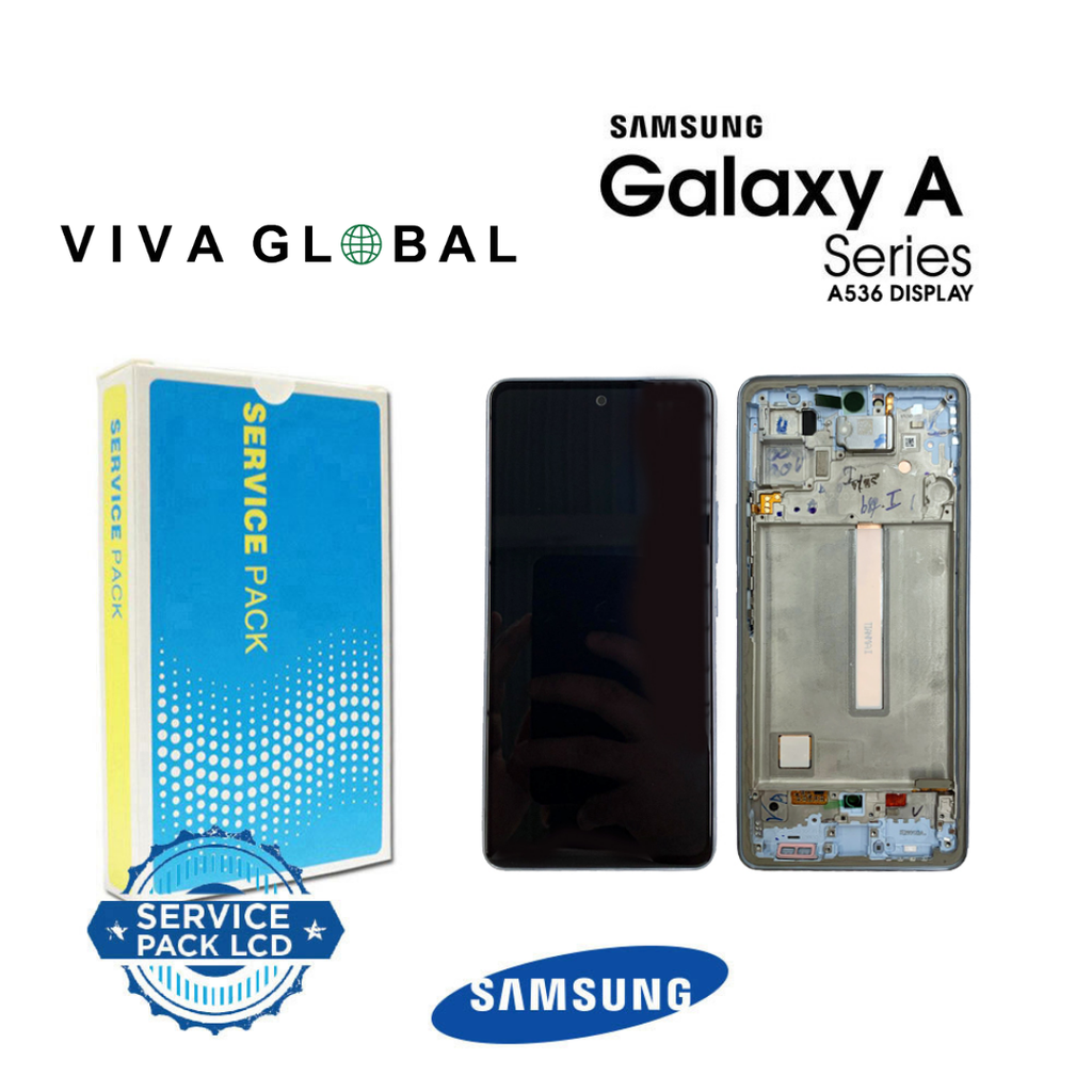 SAMSUNG ORIGINAL SERVICE PACK LCD WITH FRAME SM-A536 GH82-28024A GH82-28025A A53 5G 2022 BLACK