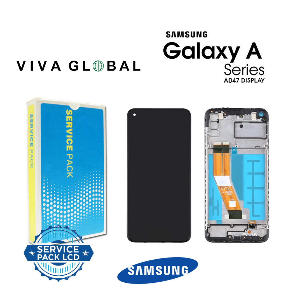 SAMSUNG ORIGINAL SERVICE PACK LCD WITH FRAME A04S 2022 SM-A047F GH81-29805A GH81-29806A BLACK COLOR