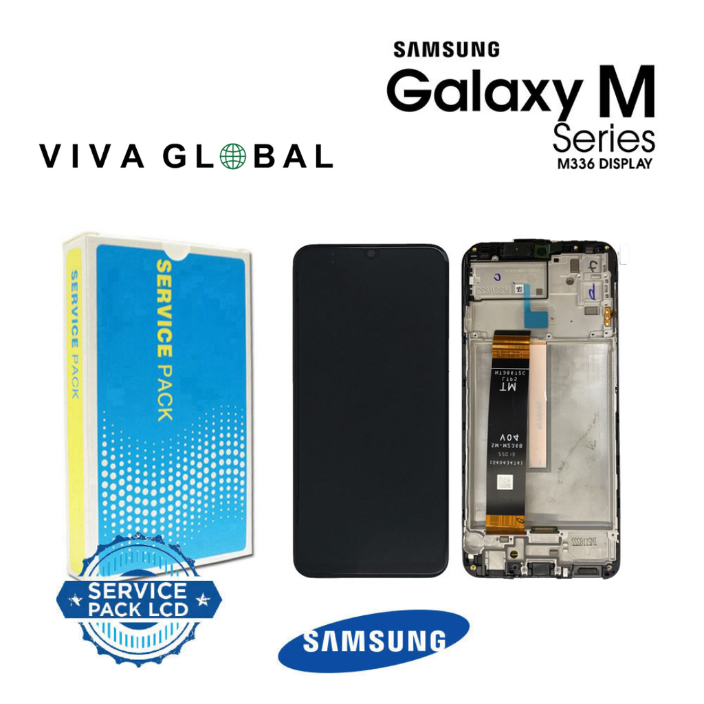 SAMSUNG ORIGINAL SERVICE PACK LCD WITH FRAME M33 5G 2022 SM-M336 GH82-28492A GH82-28669A BLACK COLOR