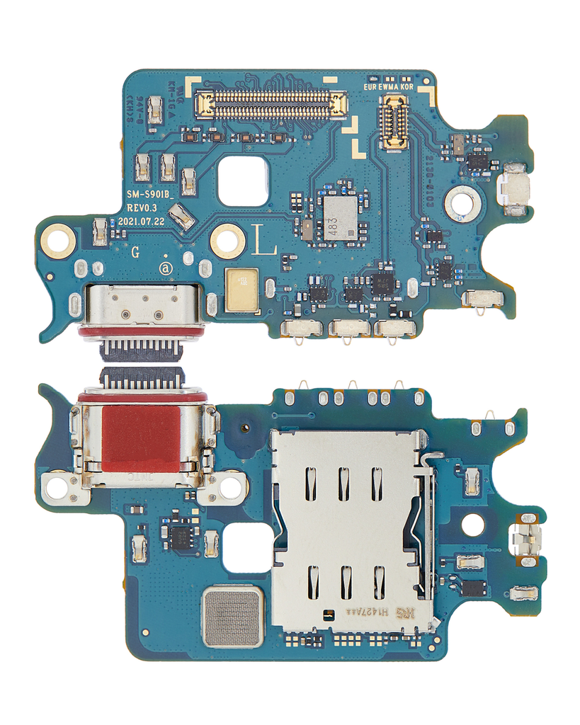 CHARGING PORT BOARD WITH SIM CARD READER COMPATIBLE FOR SAMSUNG S22 S901B 5G INTERNATIONAL VERSION PREMIUM