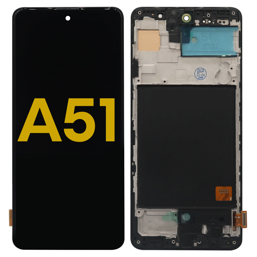 LCD ASSSEMBLEY OLED BIG WITH FRAME COMPATIBLE FOR SAMSUNG A51 A515 4G 2019 ALL COLORS PREMIUM