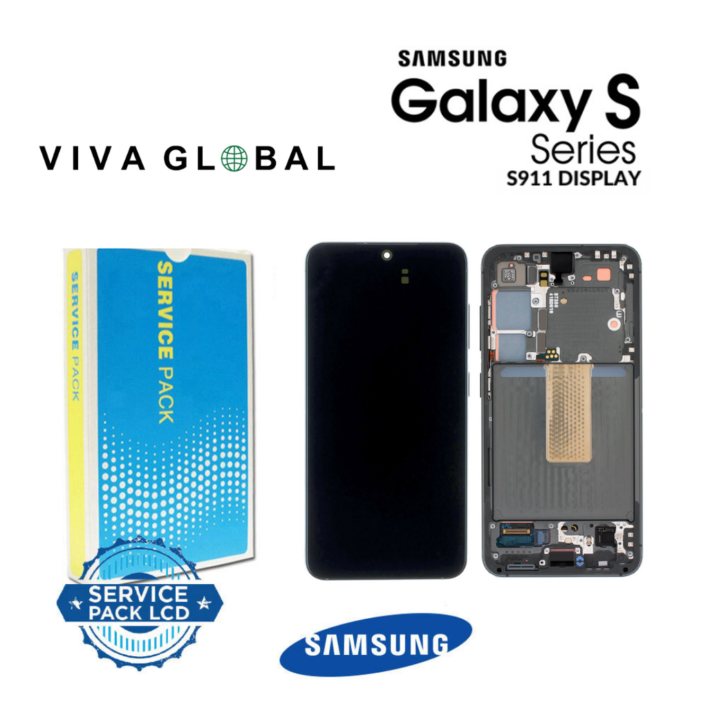 SAMSUNG ORIGINAL SERVICE PACK LCD WITH FRAM SM-S911 S23 5G 2023 GH82-30480C / GH82-30481C GREEN