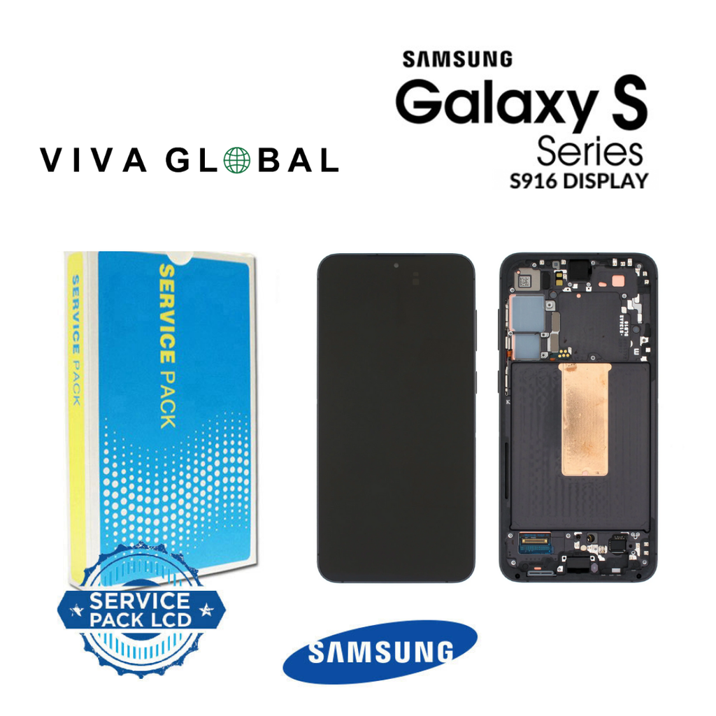 SAMSUNG ORIGINAL SERVICE PACK LCD WITH FRAM SM-S916 S23 PLUS 5G 2023 GH82-30476A / GH82-30477A BLACK