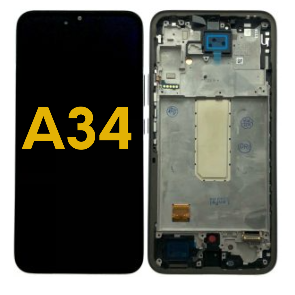 OLED BIG LCD ASSEMBLY WITH FRAME COMPATIBLE FOR SAMSUNG A34 A346 2023 PREMIUM