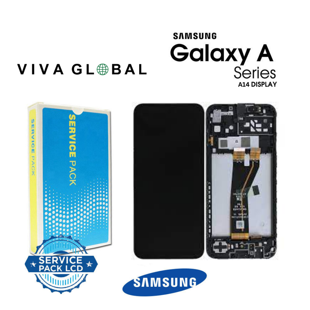 SAMSUNG ORIGINAL SERVICE PACK LCD WITH FRAME A14  A146 2023 5G GH82-31184A BLACK COLOR