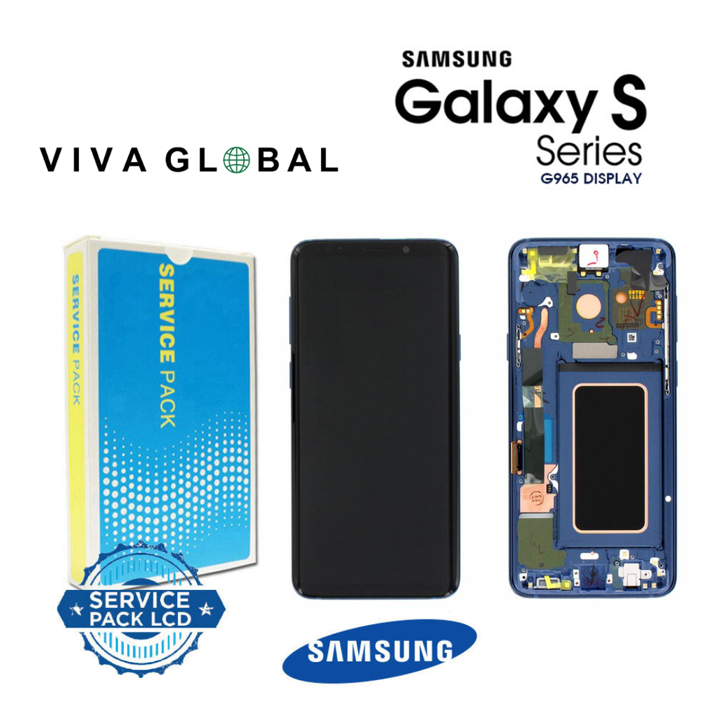 SAMSUNG ORIGINAL SERVICE PACK LCD WITH FRAME S9 PLUS 2018 SM-G965 GH97-21691D GH97-21692D GH97-21721D GH97-21722D BLUE CORAL COLOR