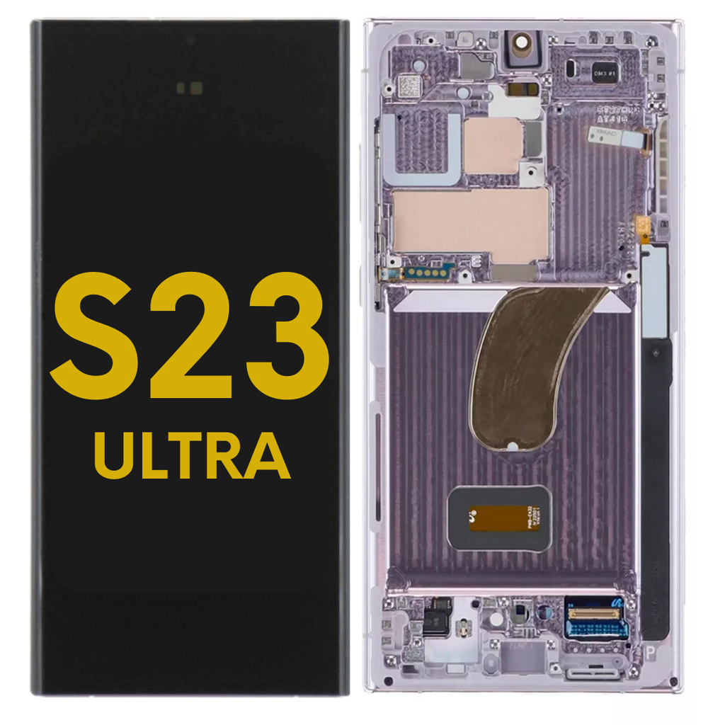 OLED ASSEMBLY WITH FRAME COMPATIBLE FOR SAMSUNG S23 ULTRA US & INTERNATIONAL LAVANDER PREMIUM