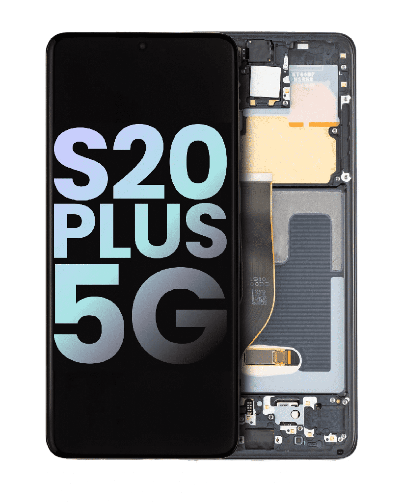 OLED LCD ASSEMBLY WITH FRAME COMPATIBLE FOR SAMSUNG S20 PLUS 5G A+ BLACK COLOR