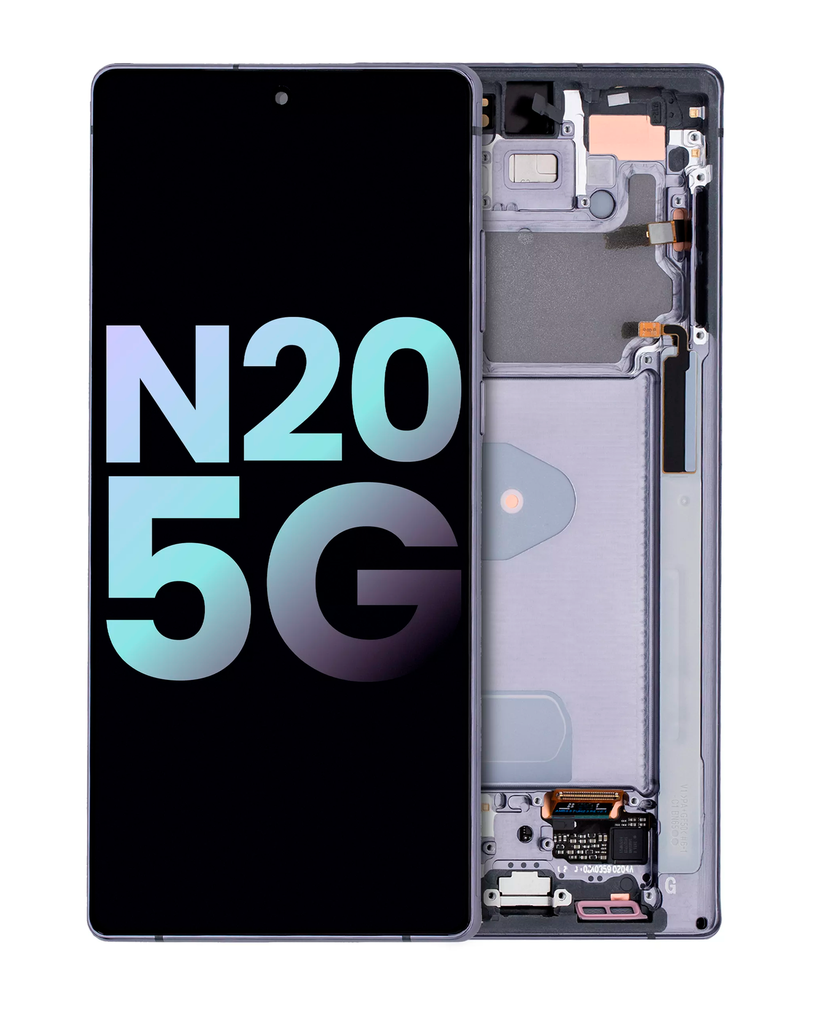 OLED LCD ASSEMBLY WITH FRAME COMPATIBLE FOR SAMSUNG NOTE 20 5G A+ BLACK COLOR