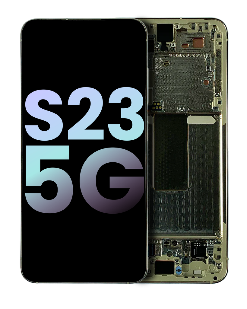 OLED LCD ASSEMBLY WITH FRAME COMPATIBLE FOR SAMSUNG S23 5G PREMIUM CREAM COLOR
