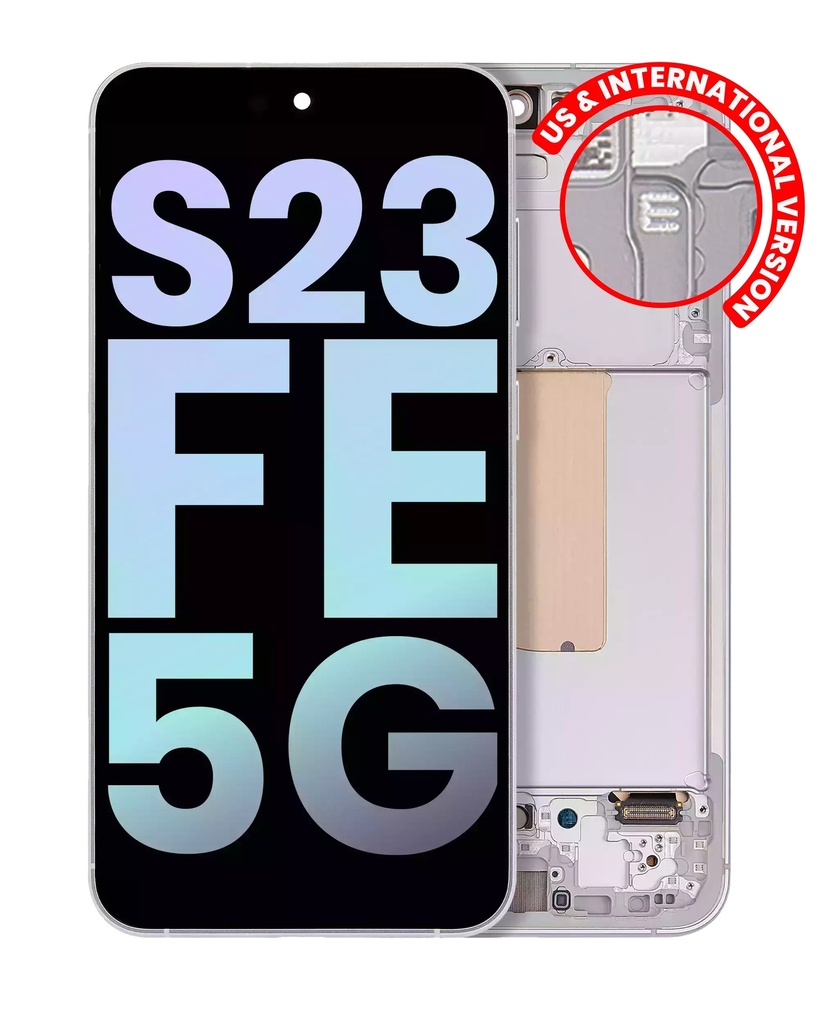 OLED LCD ASSEMBLY WITH FRAME COMPATIBLE FOR SAMSUNG S23 FE 5G PREMIUM WHITE COLOR