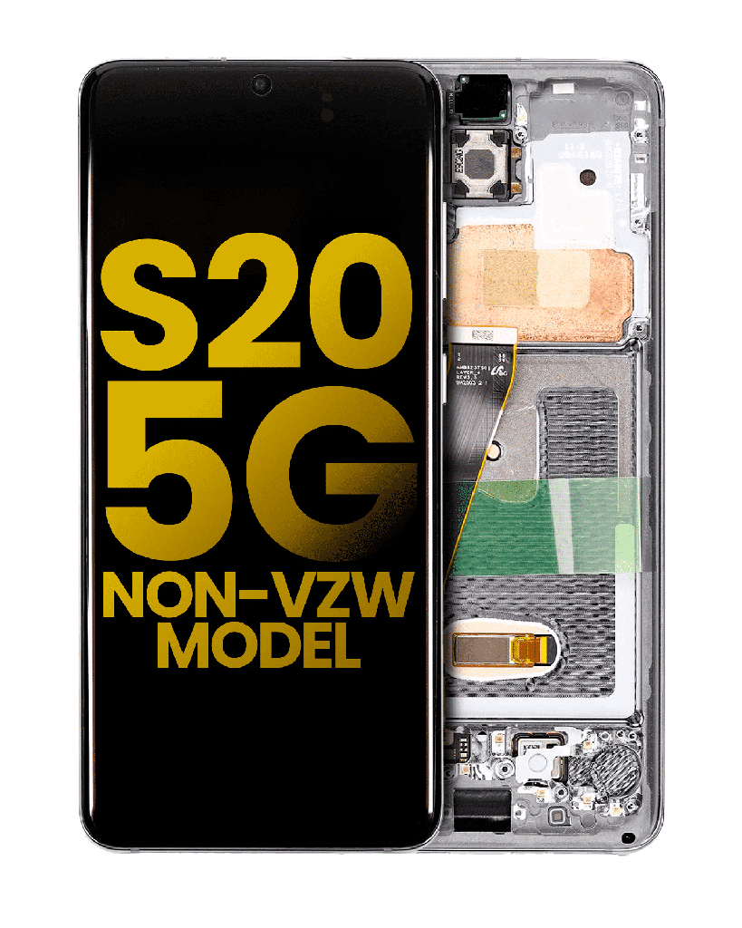 OLED LCD ASSEMBLY WITH FRAME COMPATIBLE FOR SAMSUNG S20 5G A+ BLACK COLOR