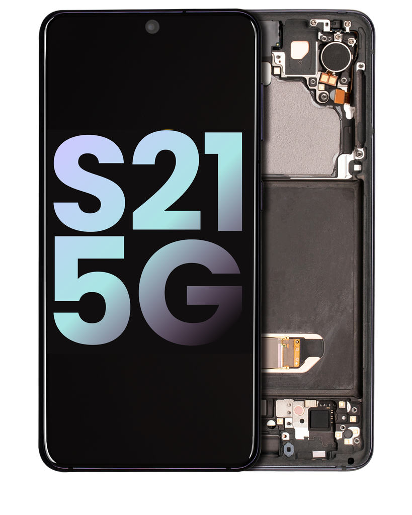 OLED LCD ASSEMBLY WITH FRAME COMPATIBLE FOR SAMSUNG S21 5G A+ BLACK / GRAY COLOR