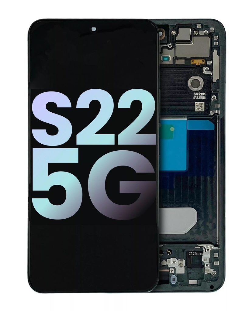 OLED LCD ASSEMBLY WITH FRAME COMPATIBLE FOR SAMSUNG S22 5G A+ BLACK COLOR