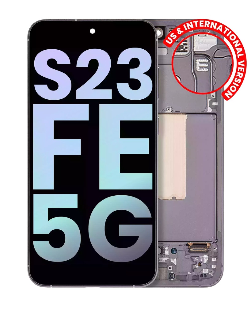 OLED LCD ASSEMBLY WITH FRAME COMPATIBLE FOR SAMSUNG S23 FE 5G US & INT VERSION BLACK COLOR