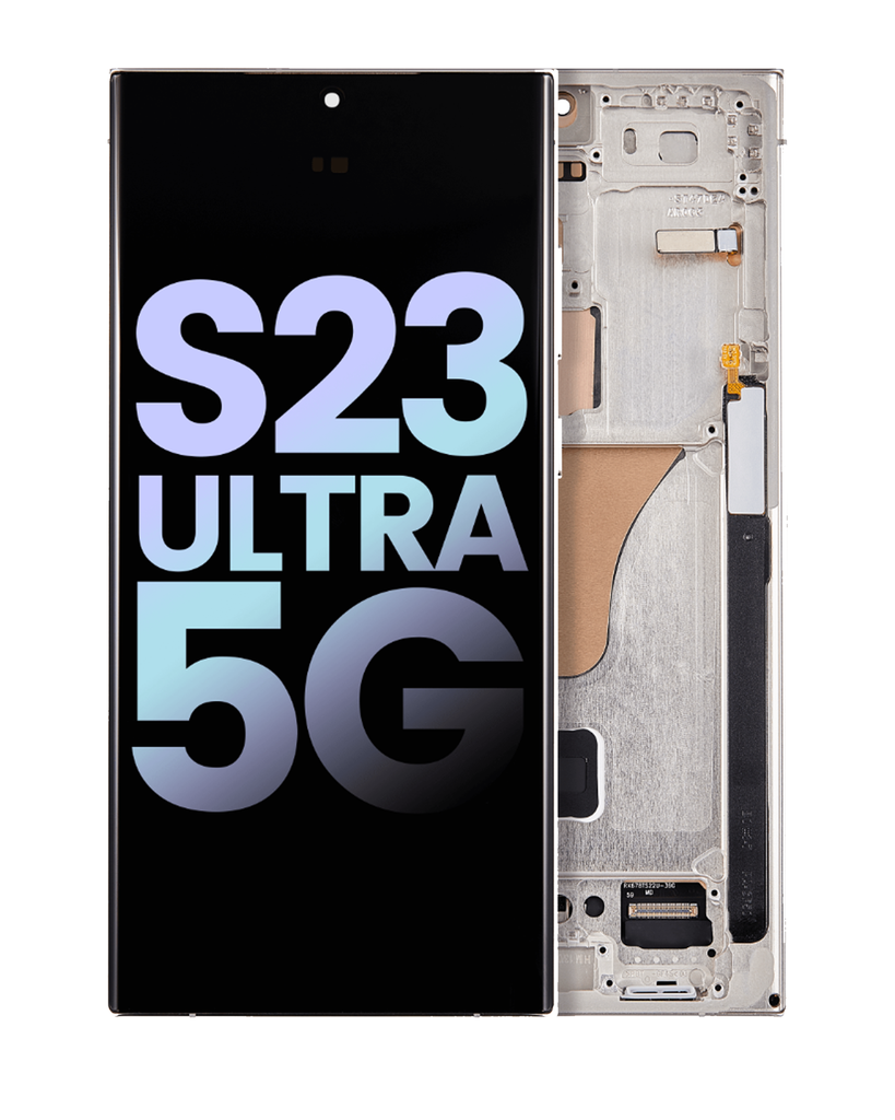 OLED LCD ASSEMBLY WITH FRAME COMPATIBLE FOR SAMSUNG S23 ULTRA 5G A+ CREAM COLOR