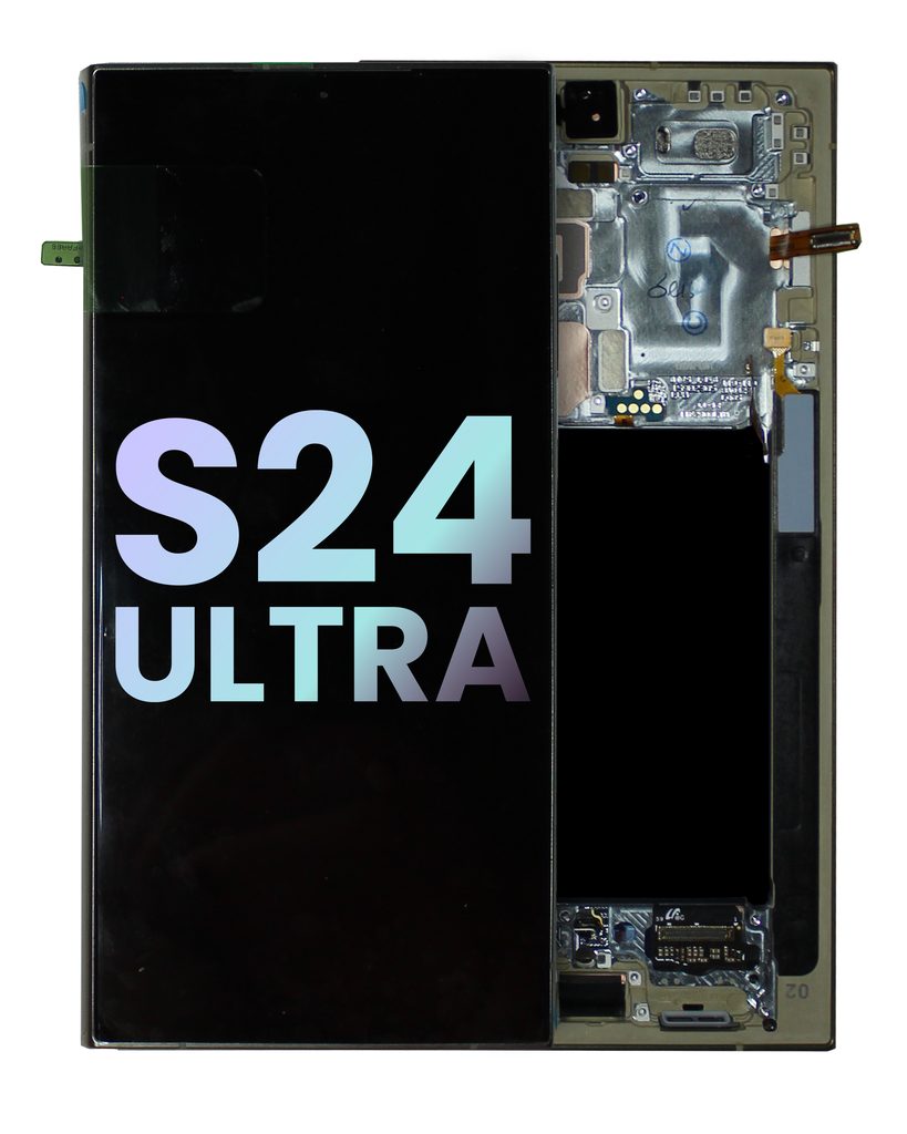 OLED LCD ASSEMBLY WITH FRAME COMPATIBLE FOR SAMSUNG S24 ULTRA 5G A+ YELLOW COLOR