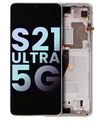 OLED LCD ASSEMBLY WITH FRAME COMPATIBLE FOR SAMSUNG S21 ULTRA A+ SILVER COLOR