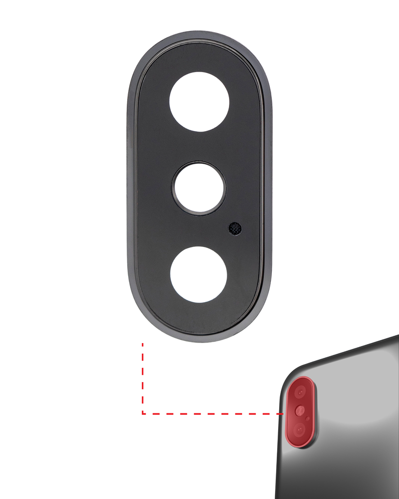 BACK CAMERA LENS GLASS ONLY WITH ADHESIVE COMPATIBLE FOR IPHONE X XS XSMAX PREMIUM