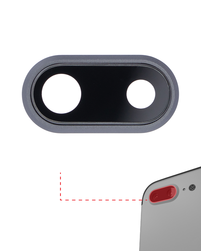 BACK CAMERA LENS GLASS ONLY WITH ADHESIVE COMPATIBLE FOR IPHONE 8PLUS / 7 PLUS PREMIUM