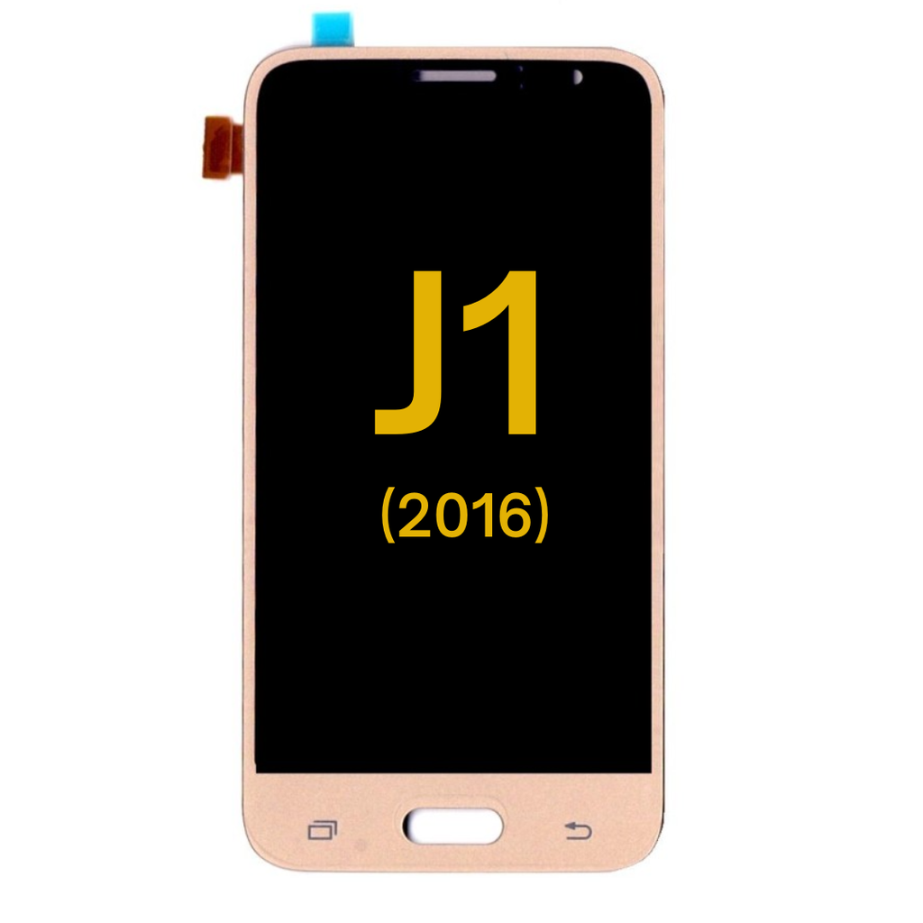 LCD ASSEMBLU WITHOUT FRAME COMPATIBLE FOR SAMSUNG J1 (2016) J120F (Global) Express 3 J120A (AT&T); J120H, J120M, J120M, J120T PREMIUM GOLD COLOR