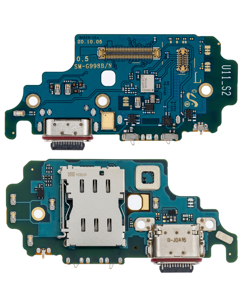 CHARGING PORT BOARD WITH SIM CARD READER COMPATIBLE FOR SAMSUNG S21 ULTRA 5G G998B GH82-26036A INTERNATIONAL VERSION (PREMIUM)